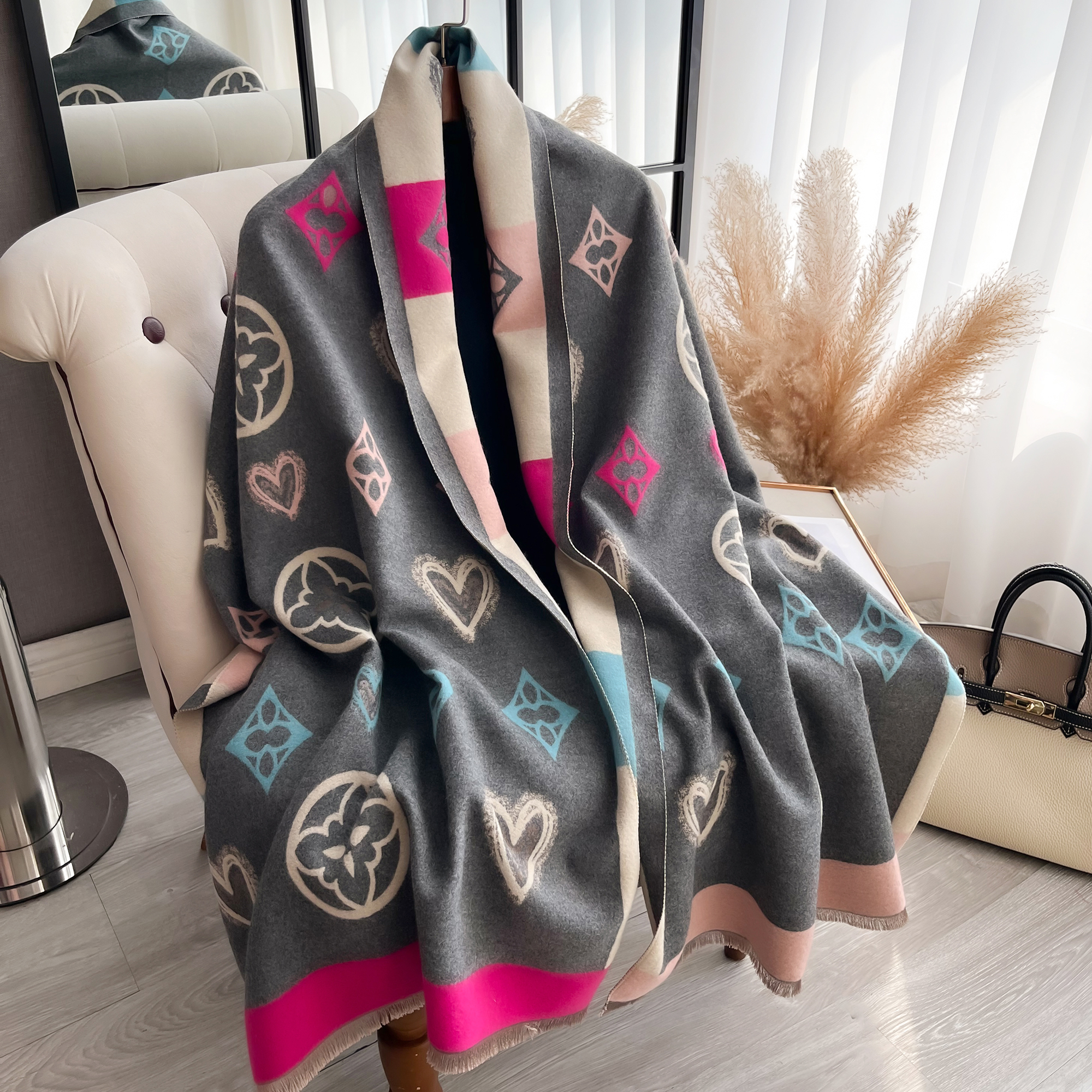 Cashmere Throw Blanket - Luxury Cashmere Love Scarf Winter Women