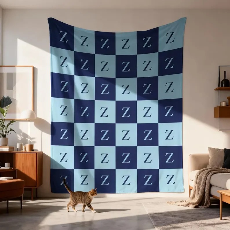 Grid Letter Blanket Plush Blan - Cashmere Throw Blanket reseña y precio