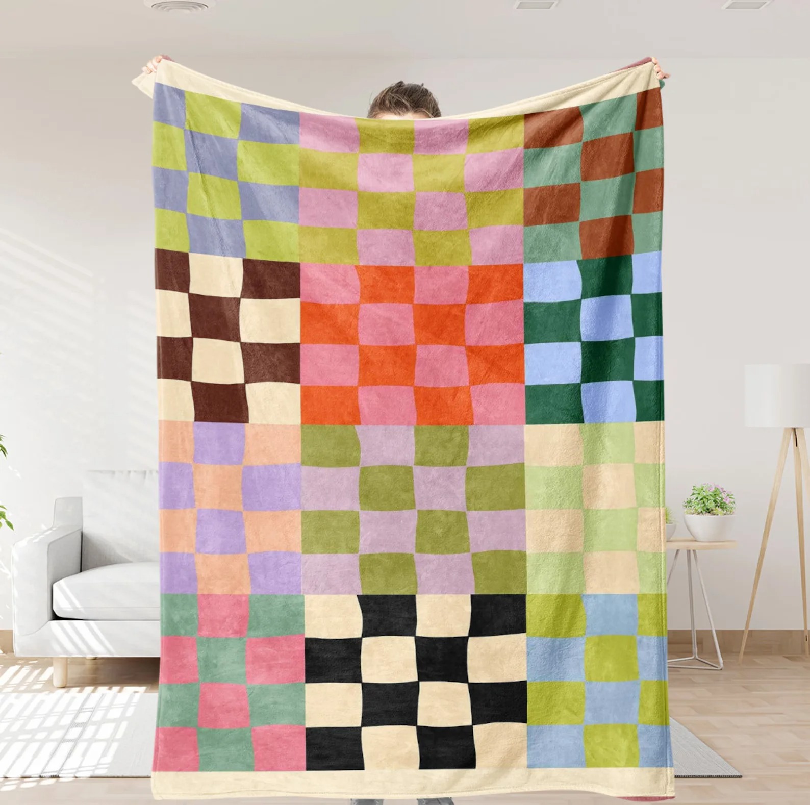 Grid Letter Blanket Plush Blan - Cashmere Throw Blanket reseña y precio